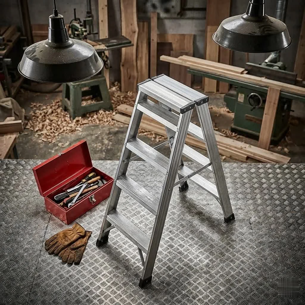 12-foot step ladder for high-reach tasks